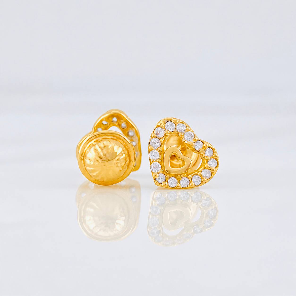 Topos Corazones 0.85g / in / 6.5mm Oro Amarillo 18K