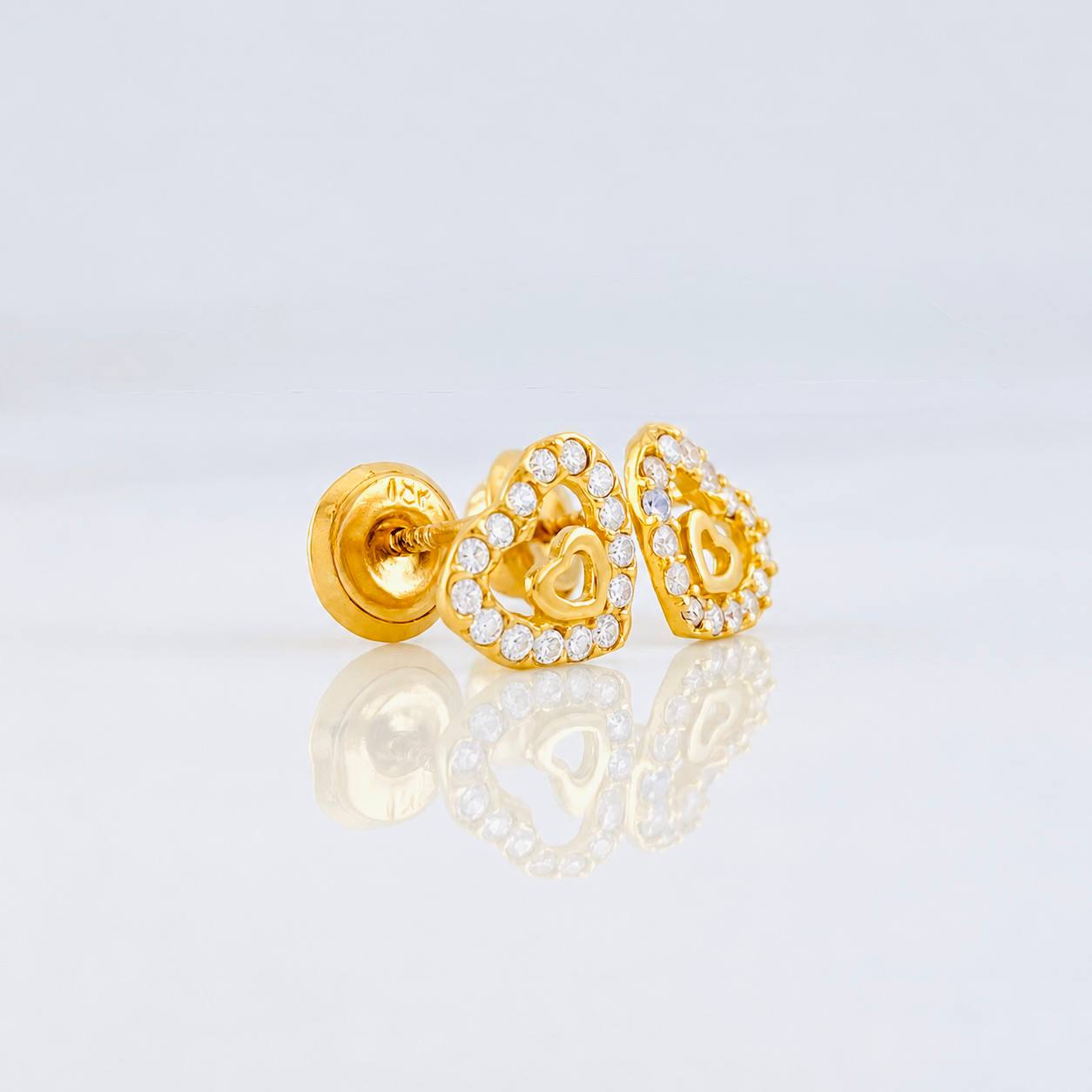 Topos Corazones 0.85g / in / 6.5mm Oro Amarillo 18K