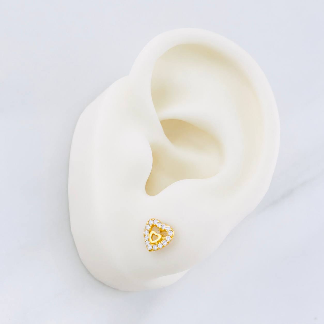 Topos Corazones 0.85g / in / 6.5mm Oro Amarillo 18K