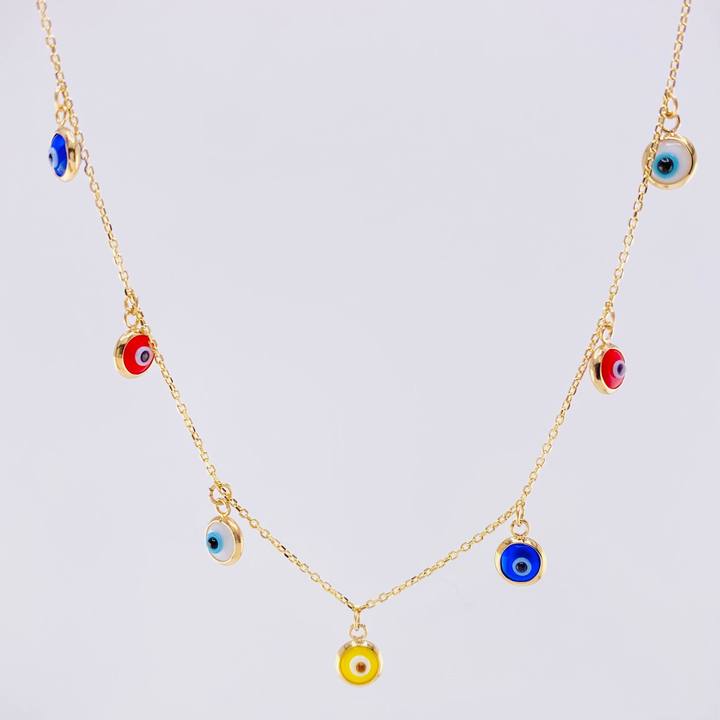 Classic Link Chain Turkish Eye 2.85g / 18 in / 0.9mm Yellow Gold 18K