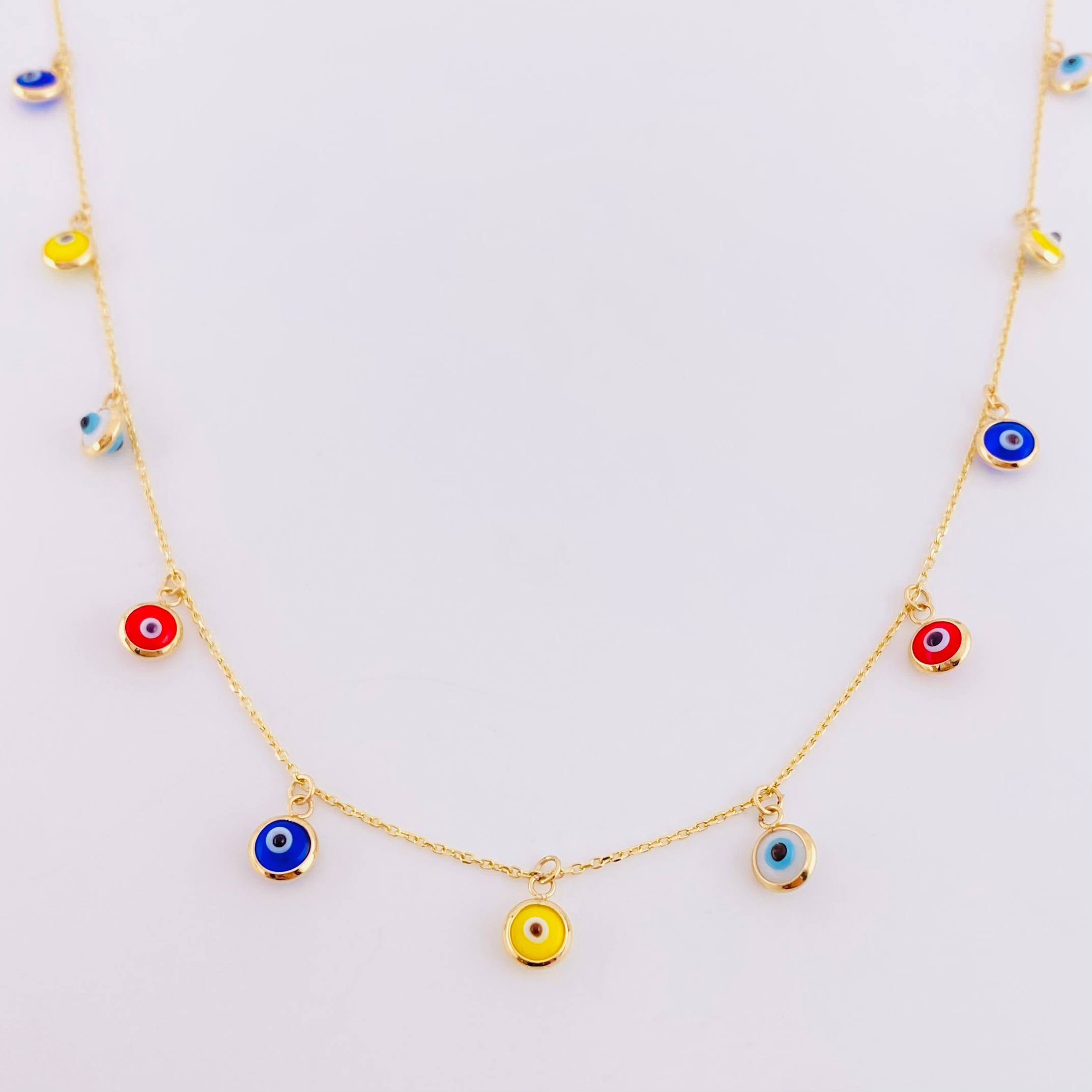 Classic Link Chain Turkish Eye 2.85g / 18 in / 0.9mm Yellow Gold 18K