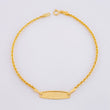 Rope Bracelet with Oval Plate 1.1g / 7 in / 1.6mm Yellow Gold 18K