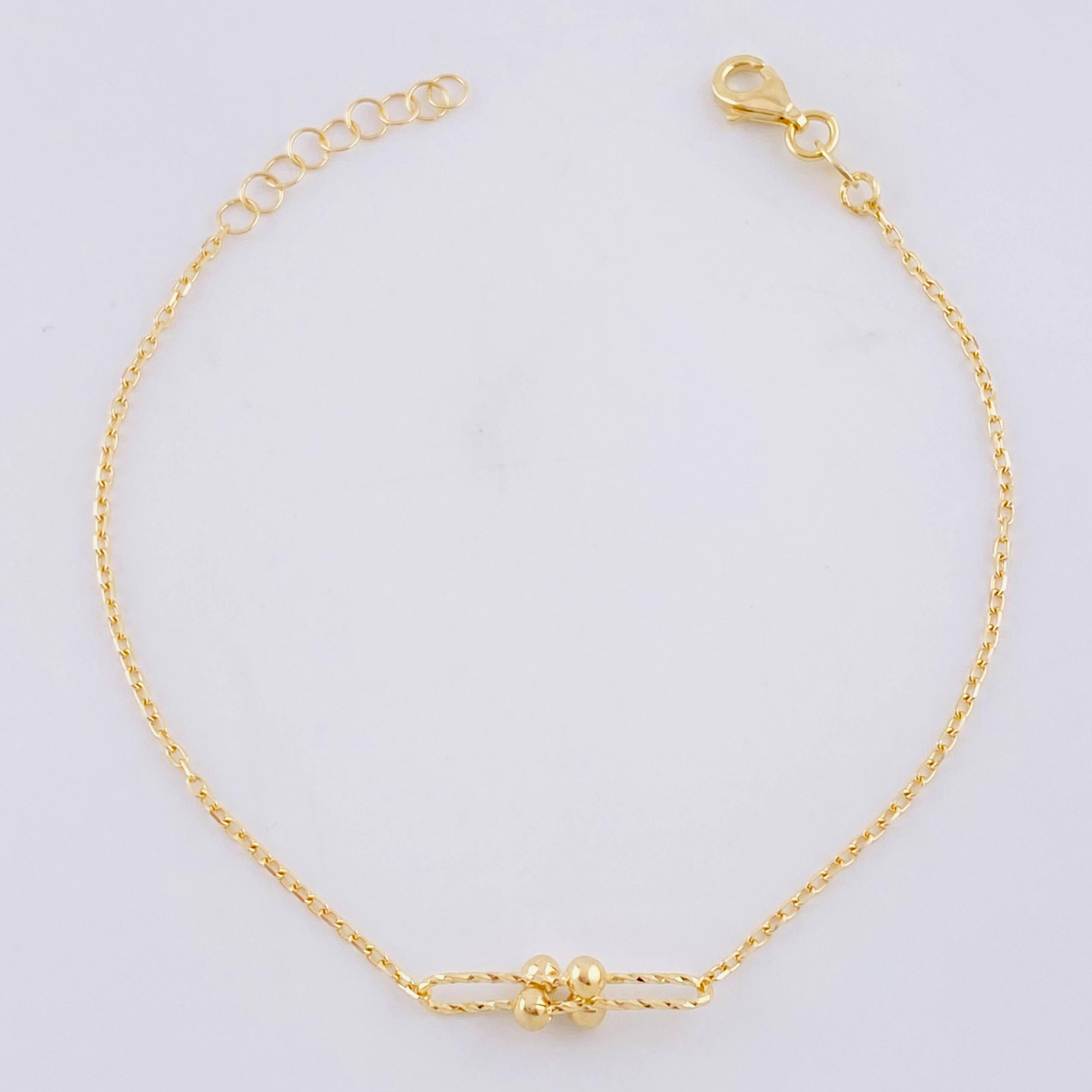 Bracelet Classic Link Celula 2.2g / 8 1/4 in - 7 1/4 in / 1.3mm Yellow Gold 18K
