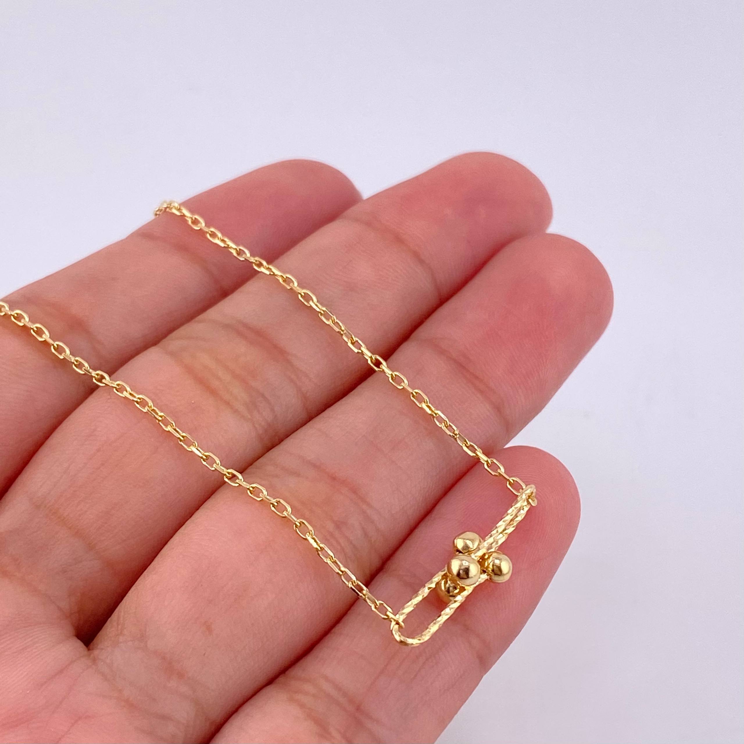 Bracelet Classic Link Celula 2.2g / 8 1/4 in - 7 1/4 in / 1.3mm Yellow Gold 18K