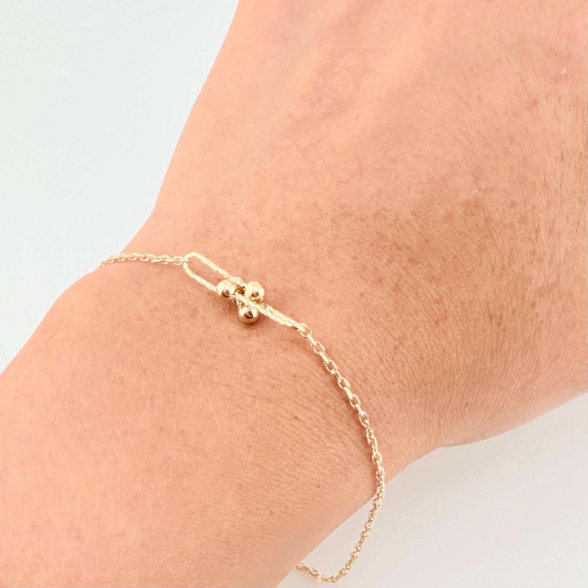 Bracelet Classic Link Celula 2.2g / 8 1/4 in - 7 1/4 in / 1.3mm Yellow Gold 18K