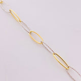 Bracelet Cajón 2.8g / 7 1/4 in / 5mm Two-Tone Yellow White 18K Gold
