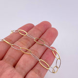 Bracelet Cajón 2.8g / 7 1/4 in / 5mm Two-Tone Yellow White 18K Gold