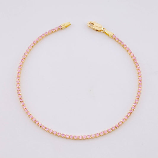 Pulso Tenis 2g / 6 1/2 in / 1.5mm Oro Amarillo 18K
