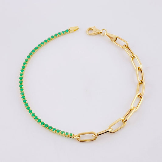 Pulso Tenis Cajón 2.4g / 7 in / 1.8mm Oro Amarillo 18K