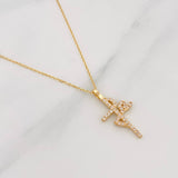 Classic Link Chain + Faith Pendant / 2.55g / 17 3/4 in 18K Yellow Gold
