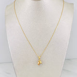 Classic Link Chain + Knot Pendant / 1.75g / 18 in Three Golds 18K