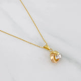 Classic Link Chain + Knot Pendant / 1.75g / 18 in Three Golds 18K