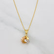 Classic Link Chain + Knot Pendant / 1.85g / 17 3/4 in Three Golds 18K