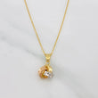 Classic Link Chain + Knot Pendant / 1.75g / 18 in Three Golds 18K
