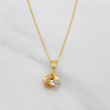 Classic Link Chain + Knot Pendant / 1.85g / 17 3/4 in Three Golds 18K