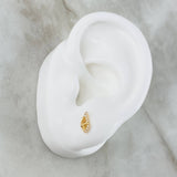 Stud Earrings Butterfly Wings 1.1gr / White Zircons 18K Yellow Gold &