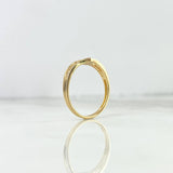 Crossed Lines Heart Ring 2.15gr / T6 3/4 / White Zircons Yellow Gold