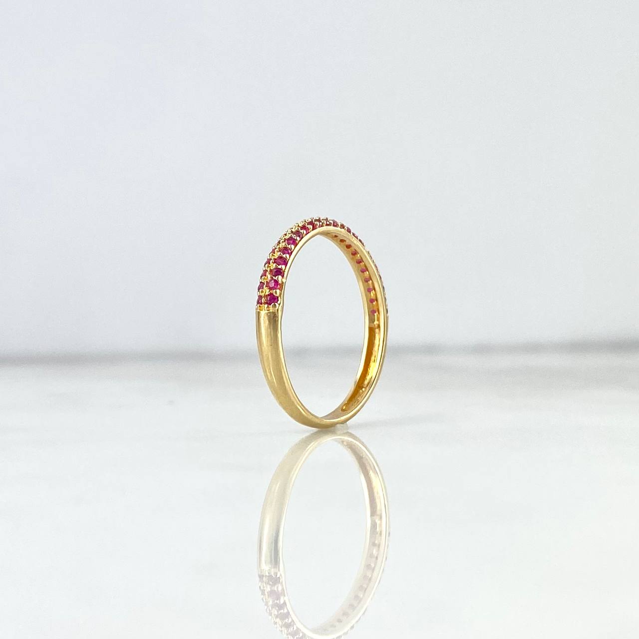 Churumbela Ring 1.55gr / Size 6 1/4 / Fuchsia Zircons Yellow Gold