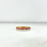 Churumbela Ring 1.55gr / Size 6 1/4 / Fuchsia Zircons Yellow Gold
