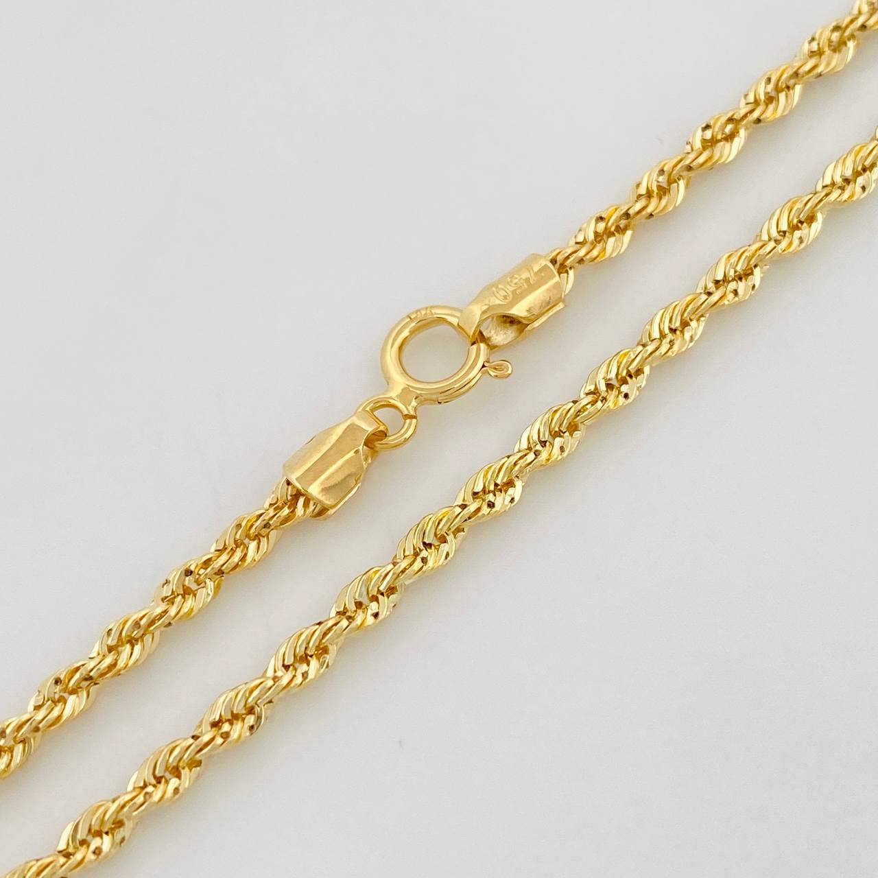 Rope Bracelet 1.2g / 7 in / 2.2mm Yellow Gold 18K