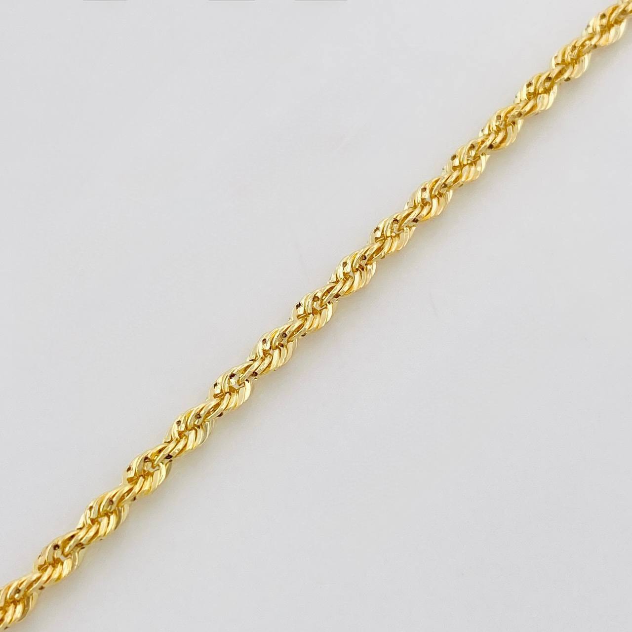 Rope Bracelet 1.2g / 7 in / 2.2mm Yellow Gold 18K