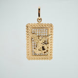 Saint Michael Plaque Pendant 3.5g / 1 1/4 in / Yellow Gold 18K $