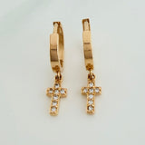 Candongas Cruz 2.85gr / 1 in / Oro Amarillo 18K $