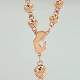 Rosario Virgen Maria 19.1gr / 24 1/2 in / 8mm-5mm Oro Rosa 18K &