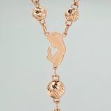 Rosario Virgen Maria 19.1gr / 24 1/2 in / 8mm-5mm Oro Rosa 18K &