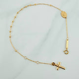 Pulso Denario Virgen Milagrosa 1.4gr / 7 3/4 in / 2mm Oro Amarillo +4 18K %