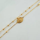 Pulso Denario Virgen Milagrosa 1.4gr / 7 1/2 in / 1.8mm Oro Amarillo +4 18K &