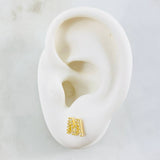 Stud Earrings Letter M 1.35gr / 18K Yellow Gold ©