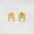 Stud Earrings Letter H 0.75gr / 18K Yellow Gold