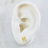 Stud Earrings Letter H 0.75gr / 18K Yellow Gold