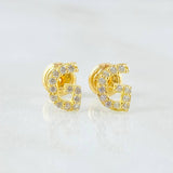 Stud Earrings Letter G 0.75gr / 18K Yellow Gold