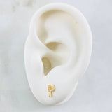 Stud Earrings Letter P 0.75gr / 18K Yellow Gold
