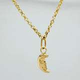 Set Cadena y Dije Roll-On + Luna 1.45gr / 15 3/4 in / 1.26mm Oro Amarillo 18K (Oferta) &