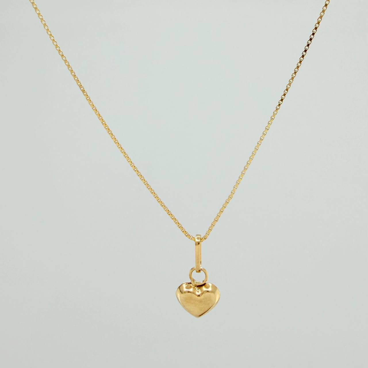 Venetian Chain and Pendant Set + Heart 1.15gr / 15 3/4 in / 0.55mm 18K Yellow Gold &