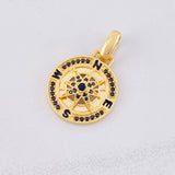 Pendant Compass 4.9g / 1 1/4 in Yellow Gold 18K