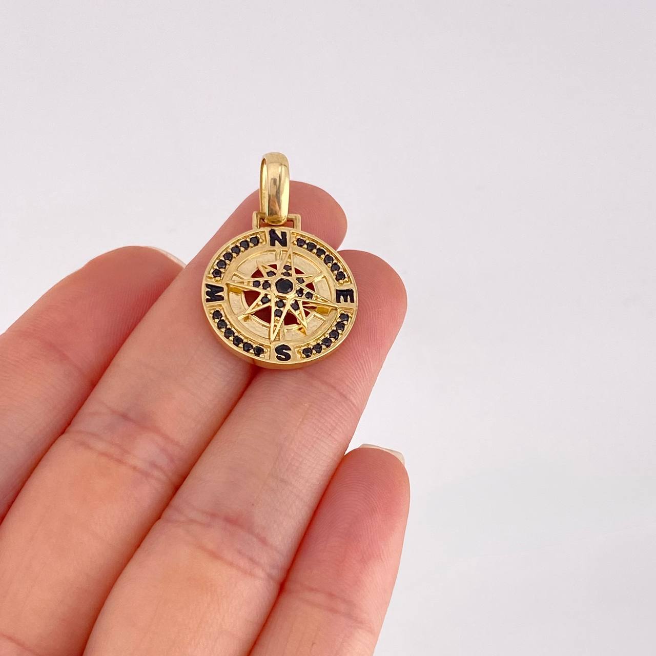 Pendant Compass 4.9g / 1 1/4 in Yellow Gold 18K