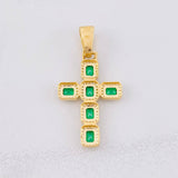 Pendant Dense Cross 3.45g / 1 1/2 in Yellow Gold 18K