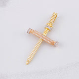 Pendant Cross Nail 4.1g / 1 3/4 in Three Golds 18K