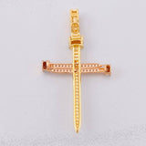 Pendant Cross Nail 4.1g / 1 3/4 in Three Golds 18K