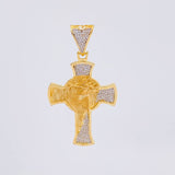 Pendant Cross Christ's Face 15.25g / 2 1/2 in Yellow Gold 18K