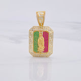 Tribal Our Lady of Guadalupe Pendant 12.1g / 1 3/4 in Yellow Gold 18K
