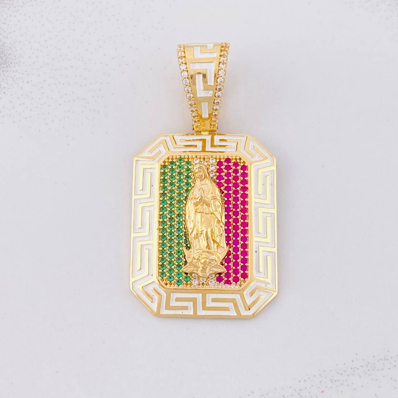 Tribal Our Lady of Guadalupe Pendant 12.1g / 1 3/4 in Yellow Gold 18K