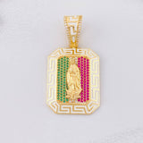 Tribal Our Lady of Guadalupe Pendant 12.1g / 1 3/4 in Yellow Gold 18K