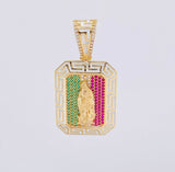Tribal Our Lady of Guadalupe Pendant 12.1g / 1 3/4 in Yellow Gold 18K