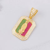 Tribal Our Lady of Guadalupe Pendant 12.1g / 1 3/4 in Yellow Gold 18K