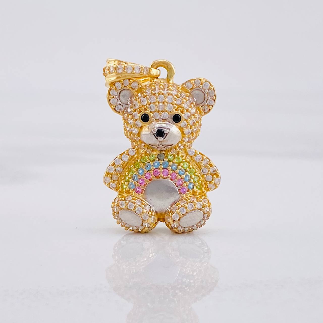 Pendant Bear 4.75g / 1 1/4 in Two Golds Yellow White 18K